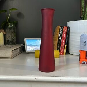 Slim red vase